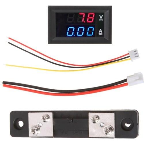 DC 0-100V 50A Digital Voltmeter Ammeter LED Dual Display Voltage Current Meter Tester with Shunt Diverter
