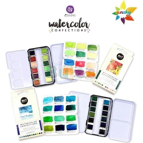 Prima Marketing Solid Watercolor Pigment 12 Color mini Watercolour Hand-painted Painting Illustration set Aquarela Watercolor
