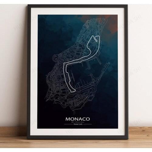 Monaco Race Track Print, Formula 1, Canvas Poster, Art, Wall Art, Circuit, Track, Formula 1 Wall Art, Monaco Grand Prix, Monaco
