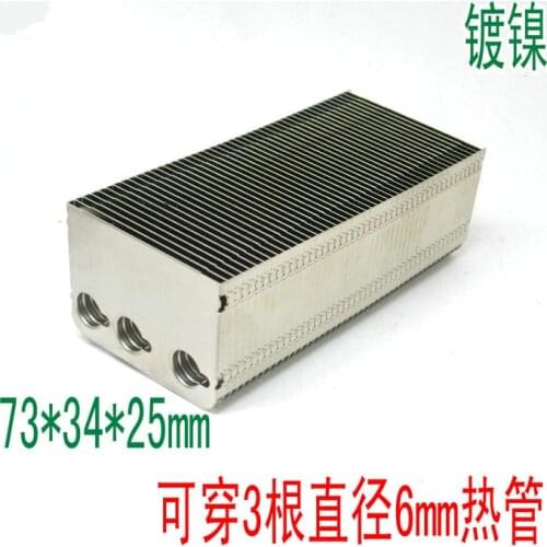 Heat Pipe Fins 73*34*25mm 3 Hole All Aluminum Fins Aluminum Heatsink/Heat Pipe Fins 73*34*25mm Can be punched 6mm Heatpipe