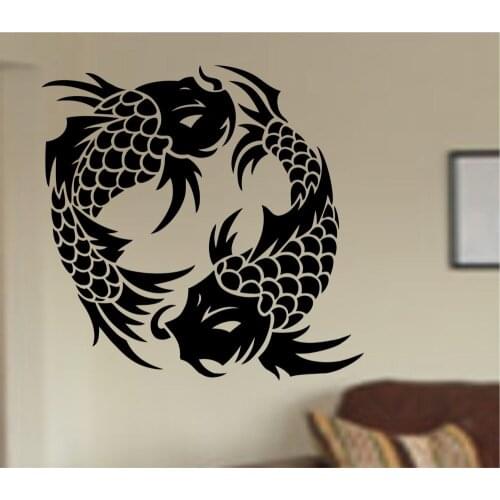 Removable Japan Koi Fish Pattern Cute Animal Wall Stickers For Kids Rooms bedroom home Decoration