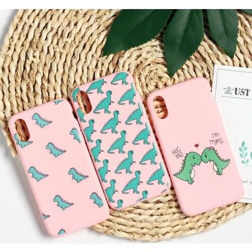 Cute Cartoon Dinosaur Memes TPU Silicone Frosted Matte Soft Case Fundas Capas Cover For iPhone 11 Pro 12 5SE 7 7Plus 8 X XS Max