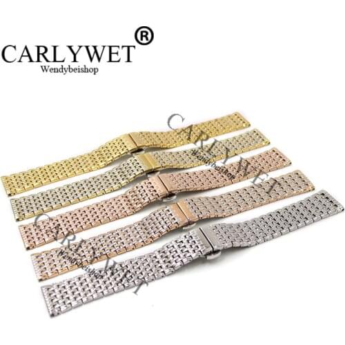 CARLYWET 18 19 20 22mm Stainless Steel Replacement Wrist Watch Band Bracelet Strap For Longines Omega Tag Heuer Rolex Breguet