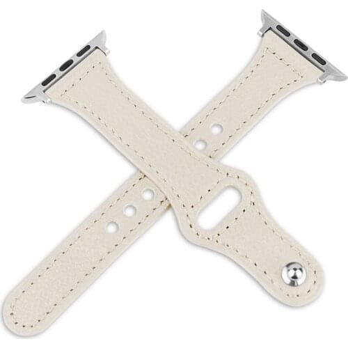 Slim Leather Loop for iwatch series se 6 5 4 3 2 1 44mm Genuine Leather watchband for Apple Watch Band 38mm 42mm 40mm