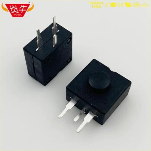 High power LED flashlight switch Self Locking Rectangular Push Button Switch 3Pin 12x12 mm 1212-213WD Vertical installati