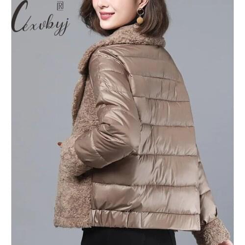 2021 Winter Warm Furry Coat Jacket Warm Clothes Woman Fur Coat Korean Fashion Turn Down Collar Cashmere Short Outwear Plus Size