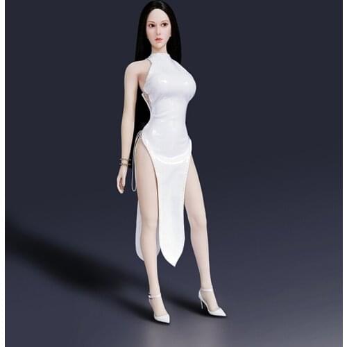1/6 Scale Sexy Female Dress cheongsam skirt Sexy leather dress set with shoes head For 12"TBLeague girl large bust Seamless Body