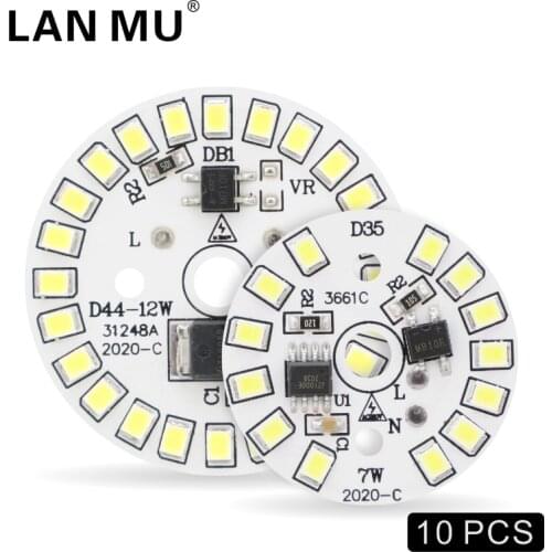 10pcs/lot LED Chip for Lamp Bulb 3W 5W 7W 9W 12W SMD 2835 Round Light Beads AC 220V-240V Bulb Chip Lighting Spotlight 90 Lumen/W