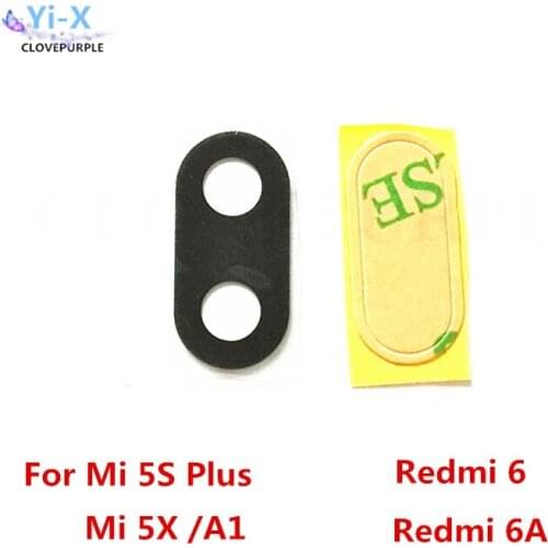 100PCS/lot Lens For Xiaomi 5s plus 5X A1 Redmi 6 6A Rear Back Glass Camera Lens For Mi 5S Plus Mi 5X A1 Redmi 6 6AParts