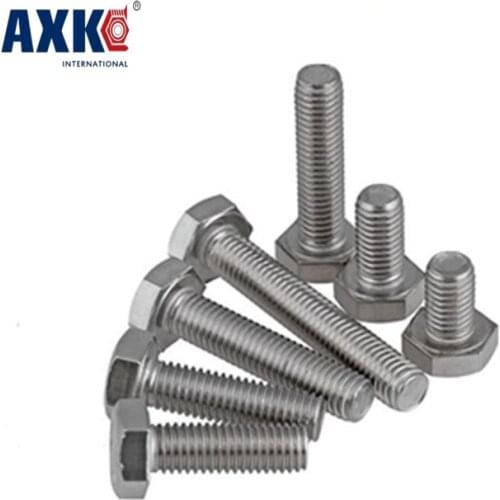 2018 Axk M6*8/10/12/14/16/18 M6x8/10/12/14/16/18 304 316 Stainless Steel Ss Din933 Bolt Metric Full Thread Hexagon Head Screw