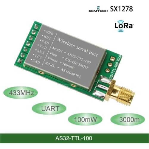 433MHz SX1278/SX1276 LORA Wireless Module 100mW 3000m Long Distance lora Spread Spectrum Wirless Serial port UART transceiver