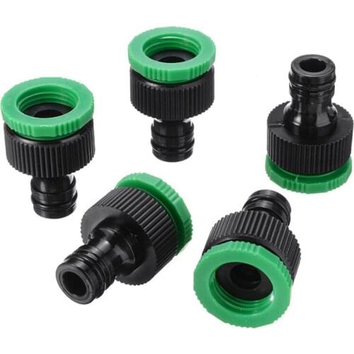 5pcs Female Thread 3/4" To 1/2" Quick Connector Plastic Water Faucet Hose Connector Garden Watering Hose Fitting Tap Adapter