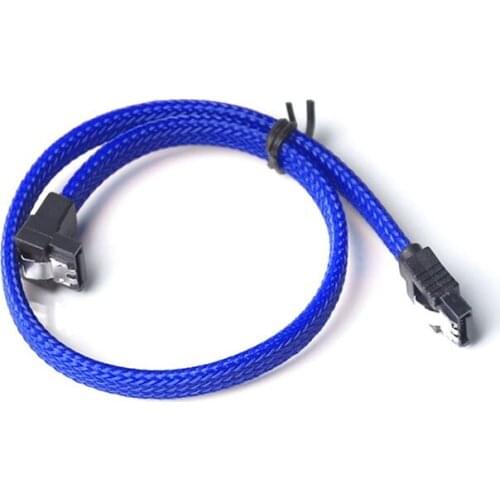 50CM SATA 3.0 III SATA3 7pin Data Cable Right Angle 6Gb/s SSD Cables HDD Hard Disk Data Cord with Nylon Sleeved