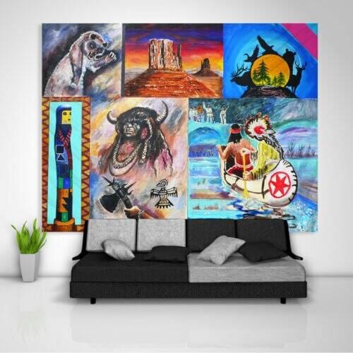 Abstract Painting Tapestry Art Wall Hanging Sofa Table Bed Cover Home Decor