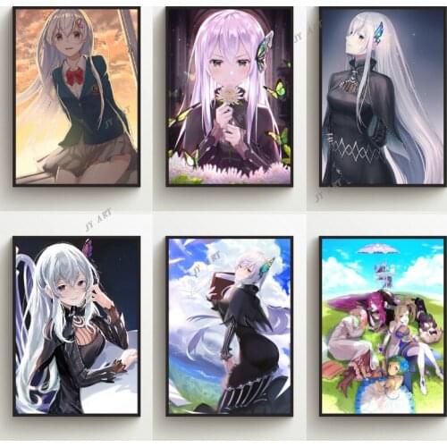 Anime Posters Re Zero Echidn Abstract Paint Painting Print Minimalist Wall Art Canvas Painting Poster Nordic Picture Room Decor