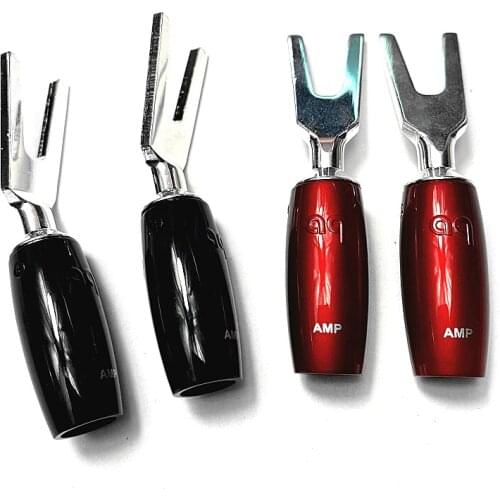 HiFi Audio Adapter - 1000 Series Silver Banana Plug Spade Connector for DIY Speaker Cable Plugs