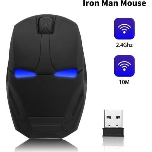 2.4G Wireless Mouse Computer USB Optical Silent Iron Man Mouse Adjustable 600/1200/1600 DPI Gaming Mice For PC Laptop