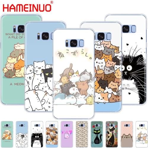 HAMEINUO Cute funny A Pile Of Cats art cat cell phone case cover for Samsung Galaxy S9 S7 edge PLUS S8 S6 S5 S4 S3 MINI