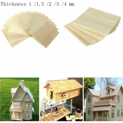 20pcs Balsa Wooden Plate 100*100*1mm Wood Sheets For DIY Model Toys Craft House Ship Aircraft Etc