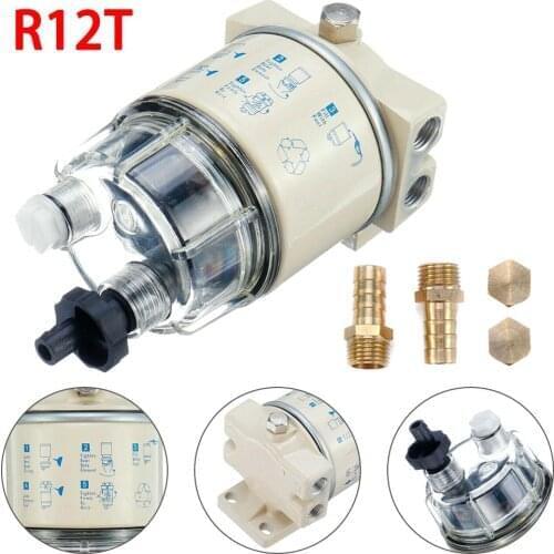R12T Spin-on Fuel Water Separator Filter Lawn Mower Diesel Engine Boat Marine Diesel Gasoline Generator Engines Autom
