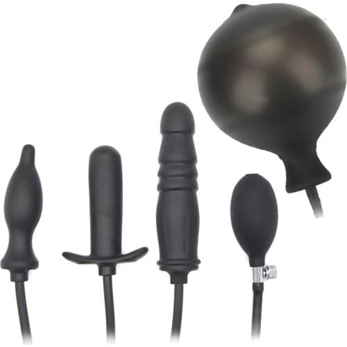 Dildo Anal Plug Inflate Anal Butt Expandable Silicone Anal Dilator Airfilled Large Pump Dildo Anus Plug Adult Sex Toys For Men