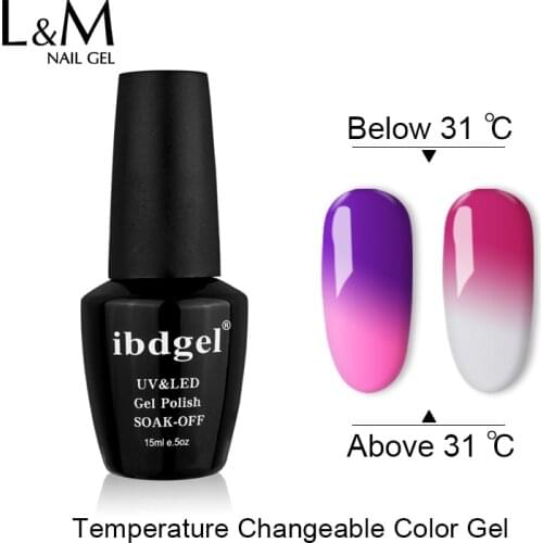 12 pcs Gel Nails Beauty dhl Free Shipping Temperature Color Change Nail Art Soak Off Uv Polish #72 Colors