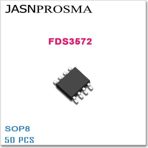 JASNPROSMA FDS3572 SOP8 50PCS N-Channel 80V 8.9A 3572 High quality FDS
