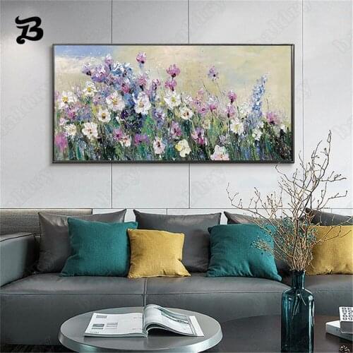 Canvas Painting Wall Art Beautiful Colorful Flowers Oil Painting Decorative Wall Pictures Large Size Living Room Home Decoration