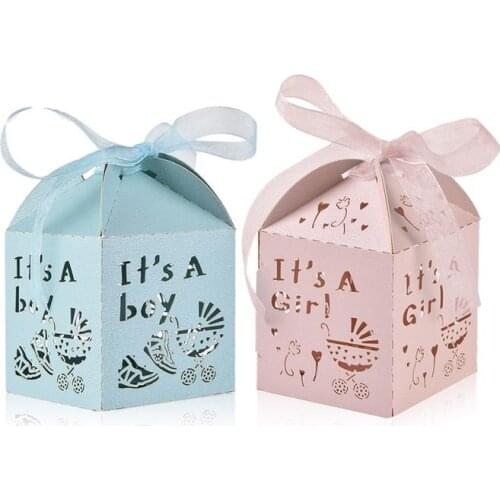Candy Boxes And Gift Bags 50PCS Baby Shower Party Candy Box Wedding Candy Box Decoration #CO