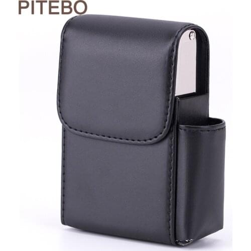 PITEBO High-end business people carry leather business card boxes men and women cigarette boxes can accommodate lighters