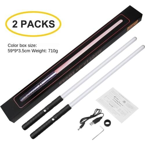 Metal Laser Sword Rgb Charging Two In One Sword Seven Color Flash Sword Childrens Electric Luminous Toys Performance Props