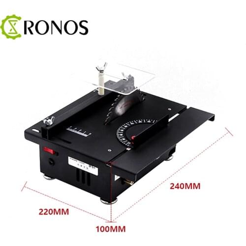 Mini Table Saw Handmade Woodworking Bench Saw DIY Hobby Model Crafts Cutting Tool with Power Supply 125mm HSS Circular Saw Blade