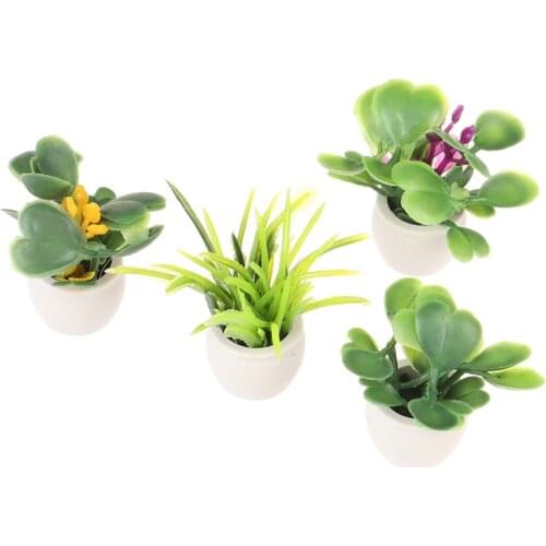 1:12 Dollhouse Miniature Green Plant In Pot Furniture Home Decor Accessories