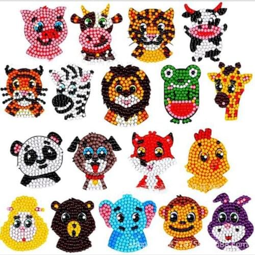 5D DIY Diamond Painting Kit Cartoon Theme Stick Full Diamond Diamond Embroidery Cartoon Animal Mosaic Sticker