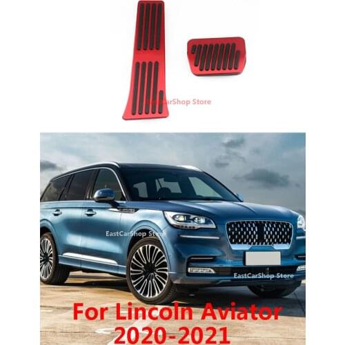 Car Accelerator Gas Pedal Cover Brake Foot Pedal Pads Fuel Brake Clutch Pedals For Lincoln Aviator 2020 2021