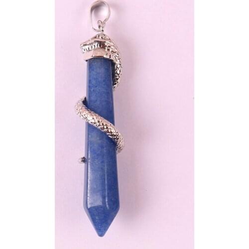 Natural Brazilian Sodalite Bead GEM Pendant Snake Jewelry For Gift 1PCS S583