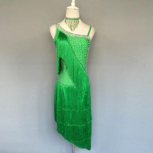 New style latin dance costume sexy stones tassel latin dance dress for women latin dance competition dresses A37 S-4XL