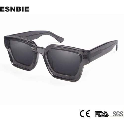 2021 High Quality Thick Crystal Acetate Square Sunglasses Women Driving Glasses Men Fashion Brand Designer Oculos De Sol UV400