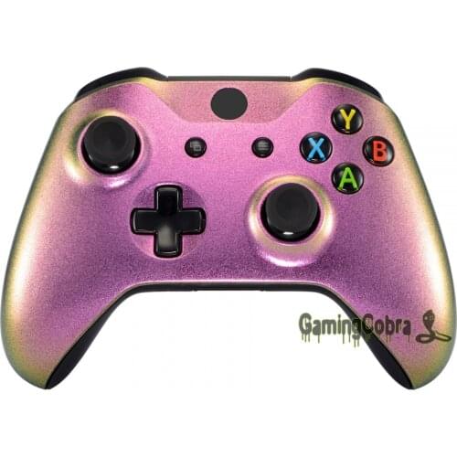 Red and Gold Chameleon Front Housing Shell Faceplate for Xbox One S & for Xbox One X Controller - SXOFP02