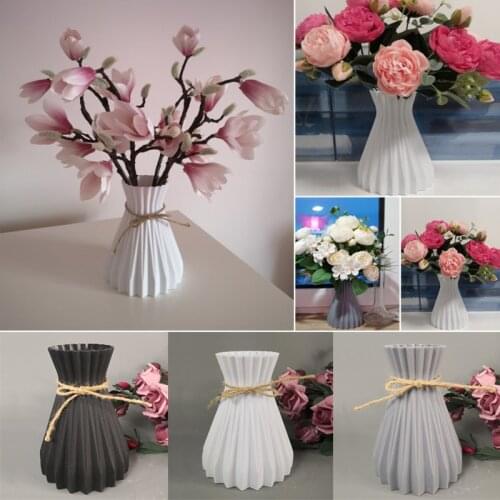 Modern Plastic Vases European Anti-Ceramic Flower Vase Wedding Decorations Rattan-Like Unbreakable Simplicity Basket Arrangement