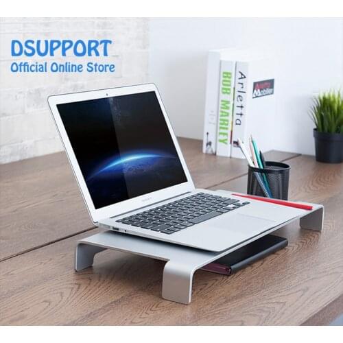 Monitor Stand Aluminum Computer Riser Steady Organizer for MacBook/iMac Pro/TV Screen/Print Lapdesk Holder with Keyboard Storage