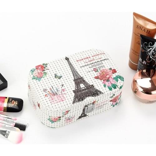 European-style Little Princess Girl Printing Portable Travel Jewelry Ring Earring Storage Box Jewelry Organizer
