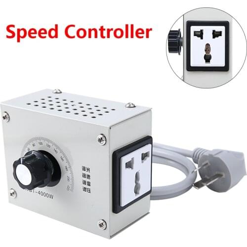 Motor Speed Controller 4000W AC 220V Variable Voltage Controller Control For Fan Speed Motor Dimmer 107x56x84mm