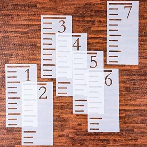7 Feet Growth Chart Stencil, Kids Height Growth Chart Reusable Ruler Template Painting on Wood, Measuring Kids Height Wall Decor