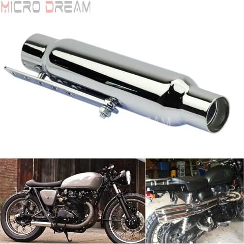 Universal Chrome Motorcycle Antiqued Exhaust Mufflers 12" Silencer Pipes w/DB Killers for Harley Yamaha BMW Honda Cafe Racer