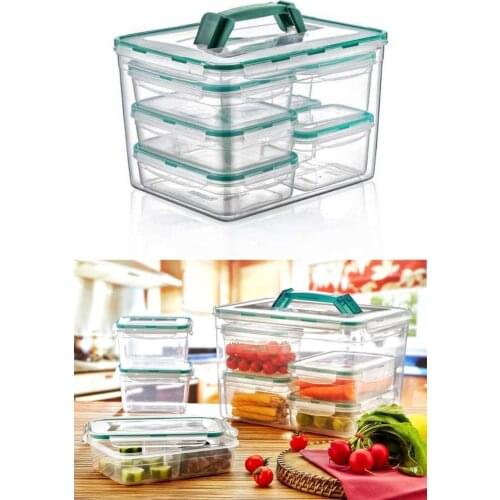 Vipgross 6-Piece Colorful Storage Container Rectangular Kitchen Mother Spice Set Salt Shaker & Pepper Bowl Tableware Wooden Bamb