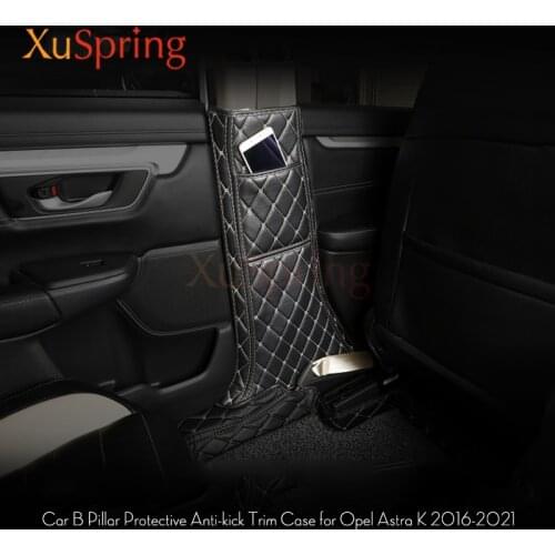 For Opel Astra K Vauxhall Holden Astra 2015-2019 MK7 Car B Pillar Anti-kick Protective Mat Pad Cushion Case Stickers Cover Trim