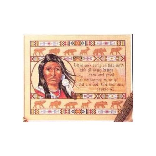 Gold Collection Lovely Counted Cross Stitch Kit Walk Softly Indian Man Woman Human The Navies dim 00235