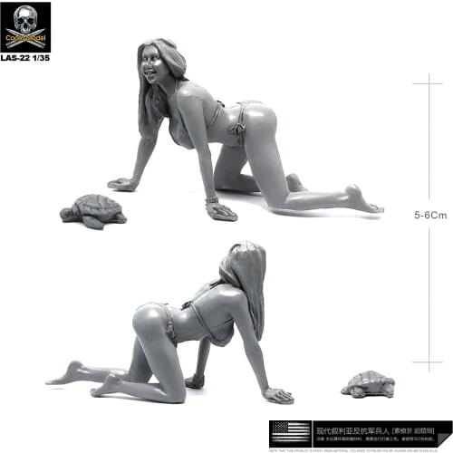 1/35 Resin Kits Foreign Sexy Bikini Beauty Resin Soldier Self-assembled Las-22