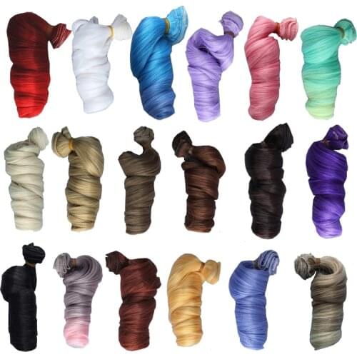 1piece 15cm big thickness curly wigs brown golden green blue black khaki red blue natural color 1/3 1/4 1/6 BJD Doll diy hair